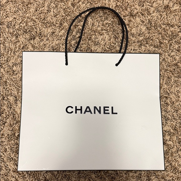 CHANEL Accessories - Chanel Classic White Storage Bag with Black Accents